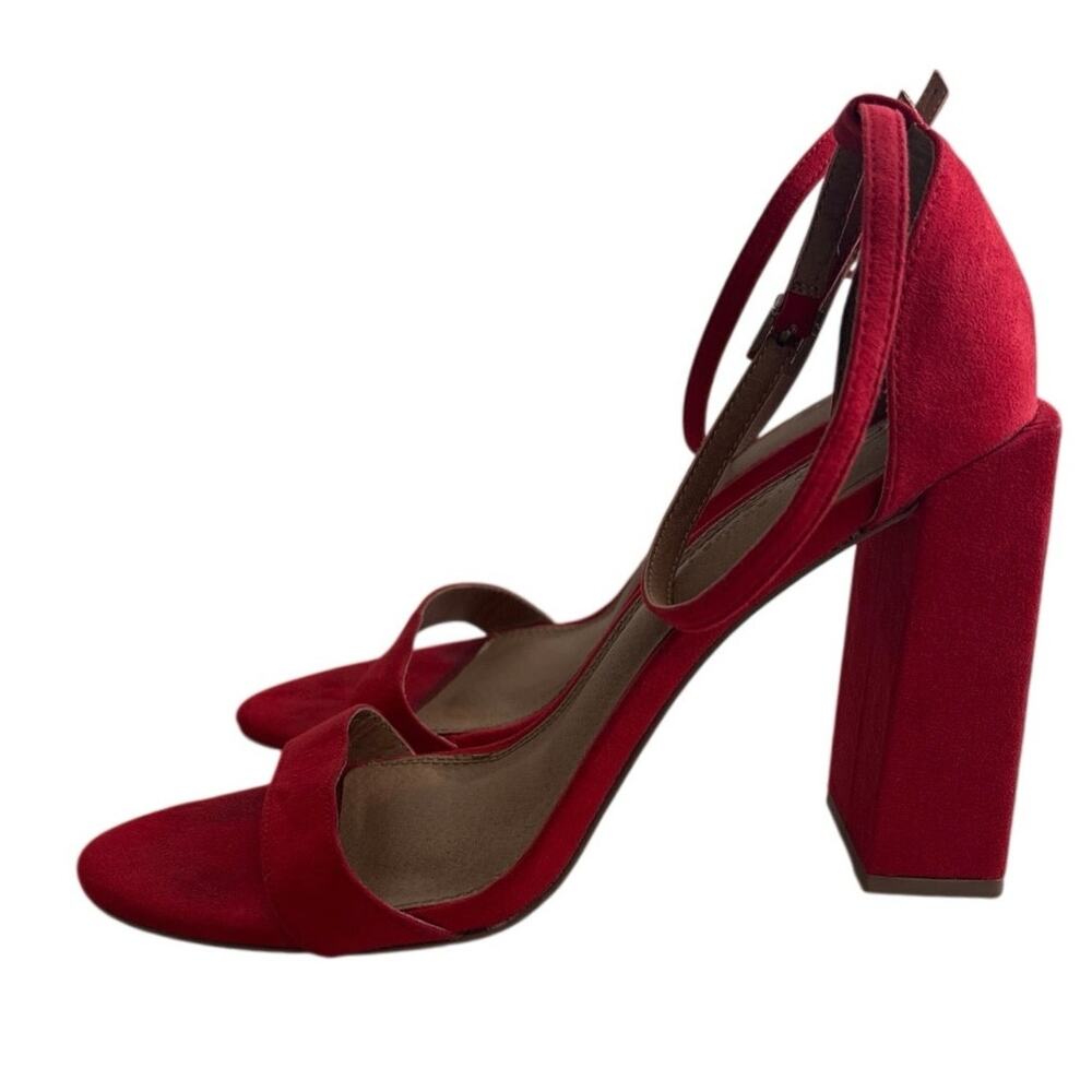 ASOS Red Block Heel Ankle Strap Sandals Size 9 - Picture 4 of 9